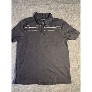 Perry Ellis Medium  Polo Shirt Mens Black Golf Performance Luxury‎  Collared